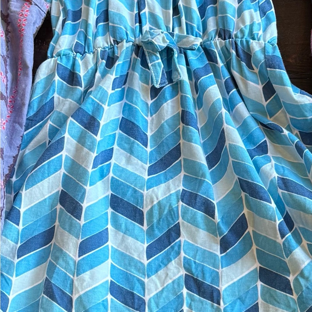 Blue Chevron Kids Dress